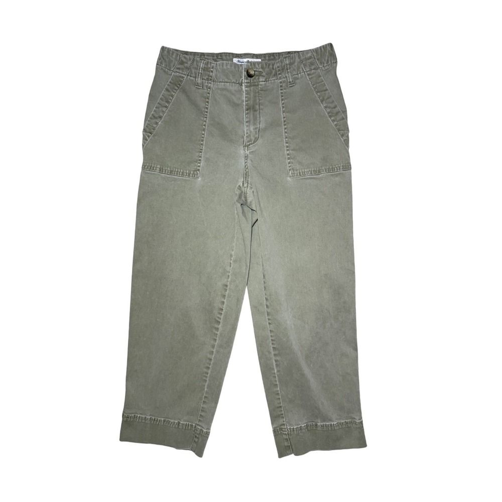 Tommy Bahama Women Pants Size 6 Olive Green Wide Leg Cotton Tencel